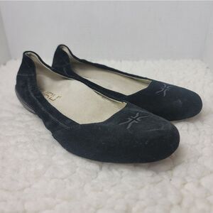 Kuru Vienna Womens Orthopedic Ballet Flats  Size 8.5 Black Suede Slip-On Shoes